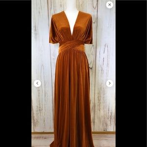 Burnt Orange velvet infinity dress